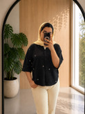 شومیز زنانه با گلدوزی ستاره لینن